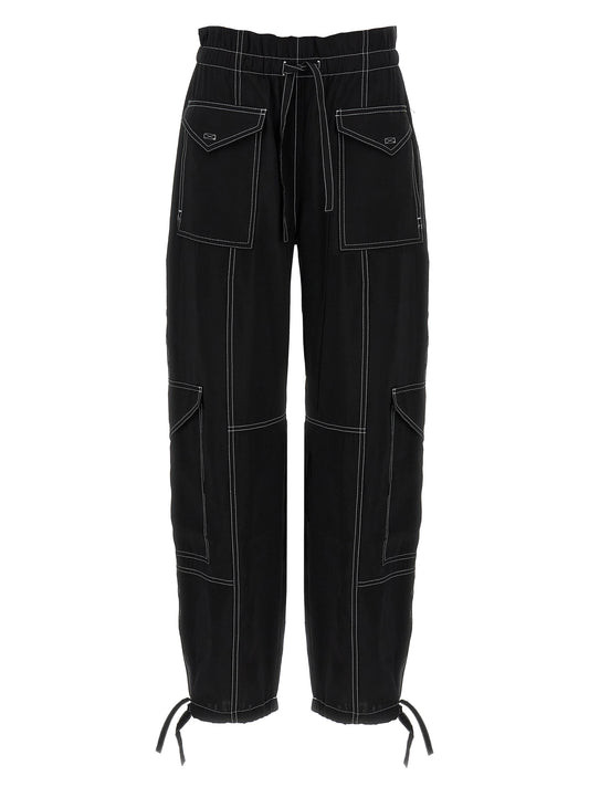 Black Viscose Casual Pants