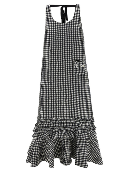 Black Polyester Midi Dress