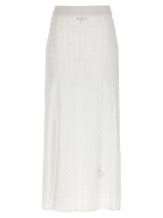 White Polyamide Mini Skirt