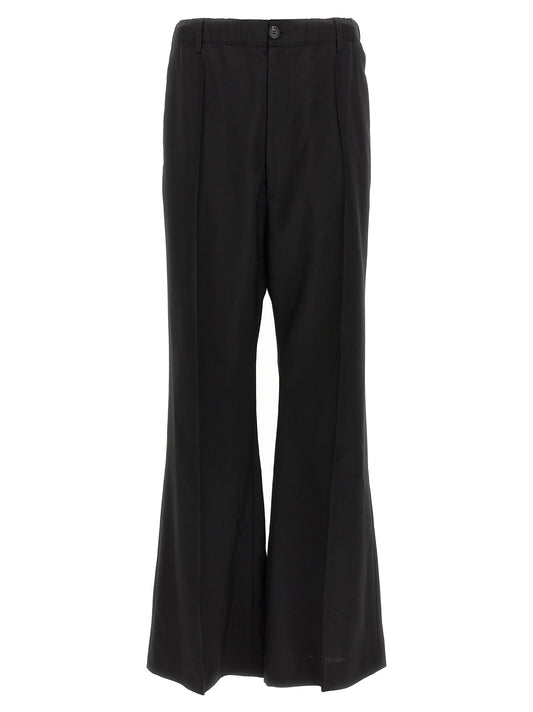 Black Virgin Wool Casual Pants