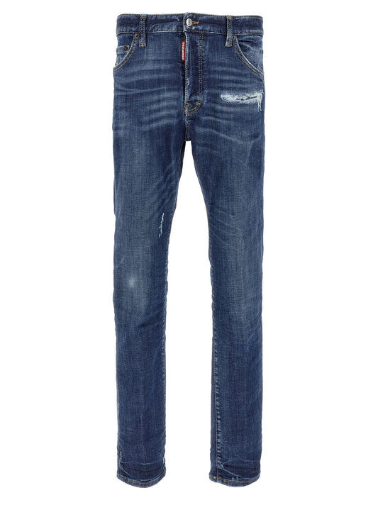 Blue Cotton Slim Fit Jeans