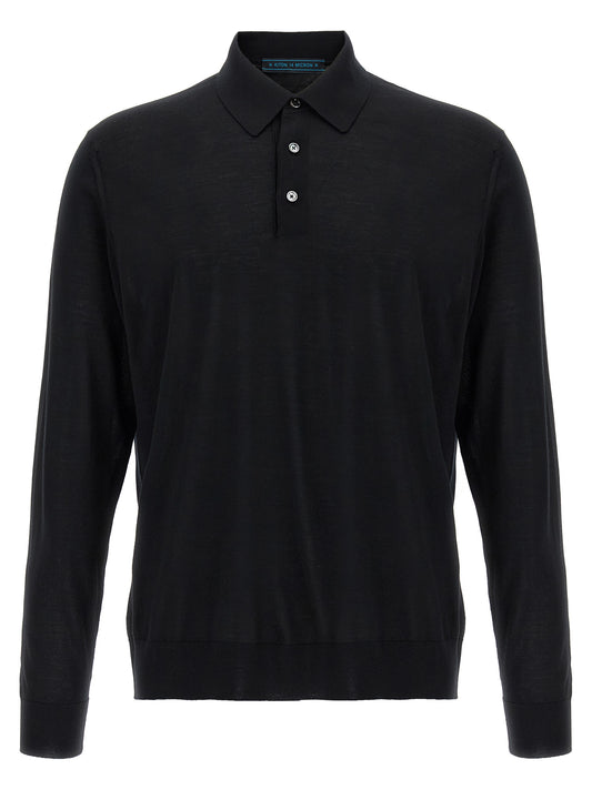 Black Wool Polo Shirt