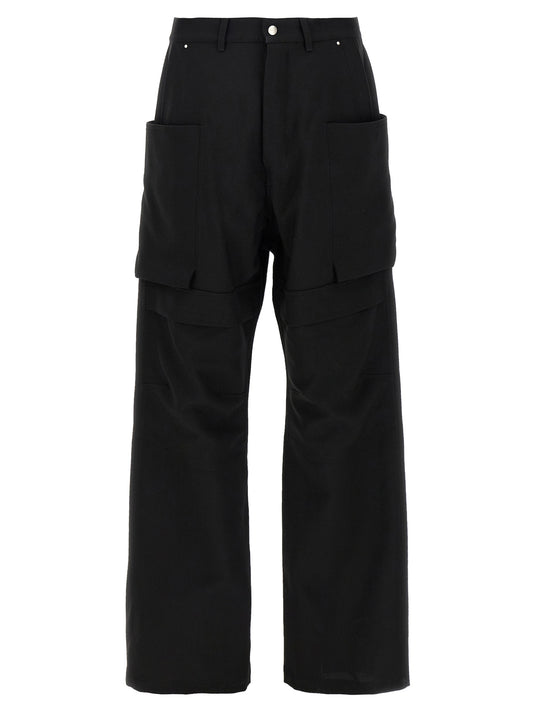 Black Virgin Wool Cargo Pants
