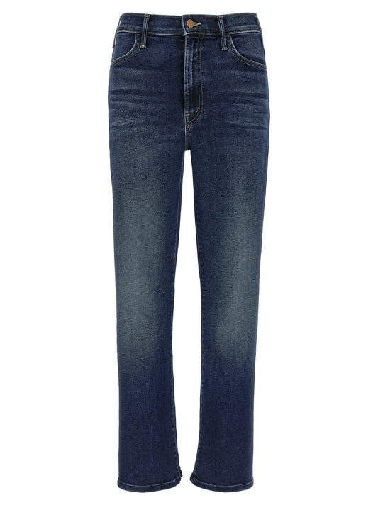 Blue Cotton Flared Jeans