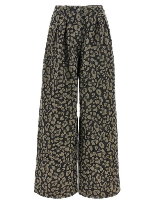 Multicolor Cotton Casual Pants