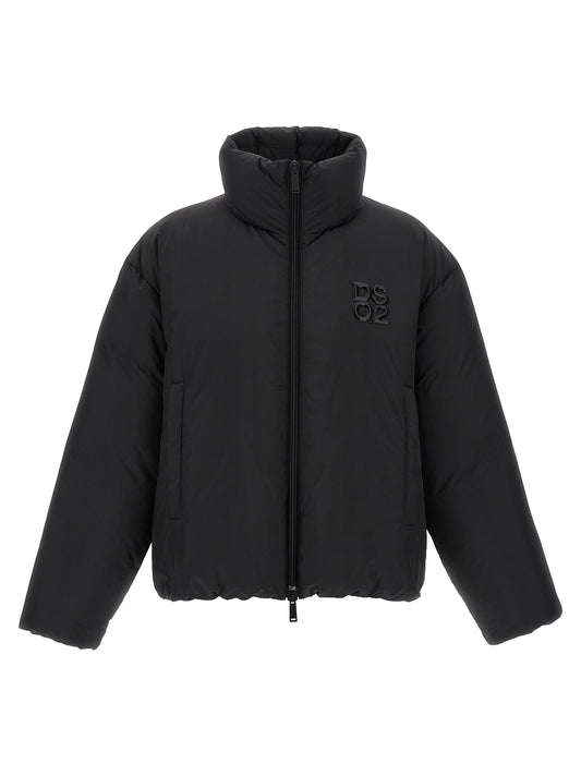 Black Polyester Full-Length Jacket