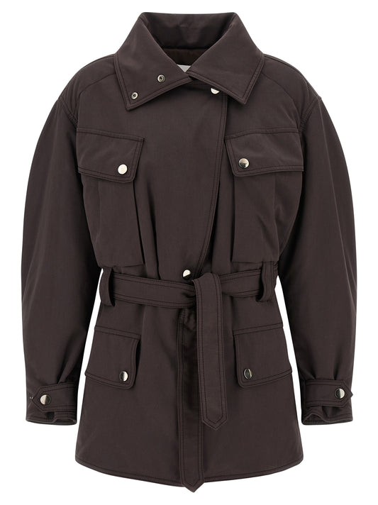 Brown Polyester Parka