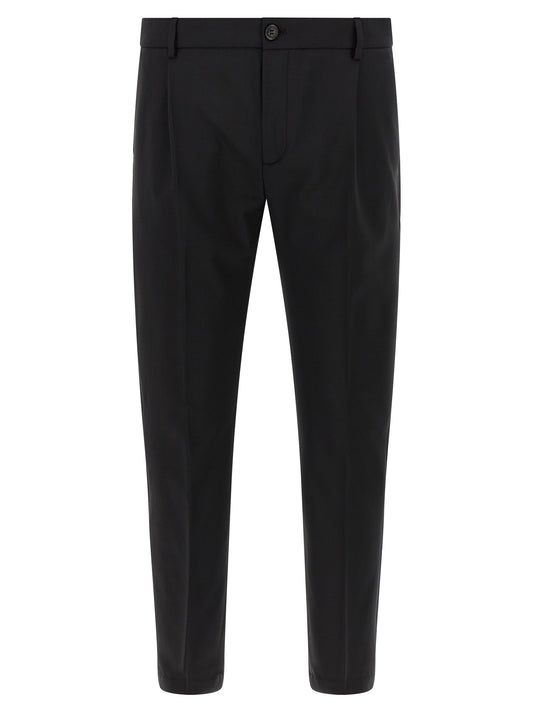 Black Virgin Wool Cropped Pants