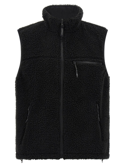 Black Polyester Sleeveless Jacket