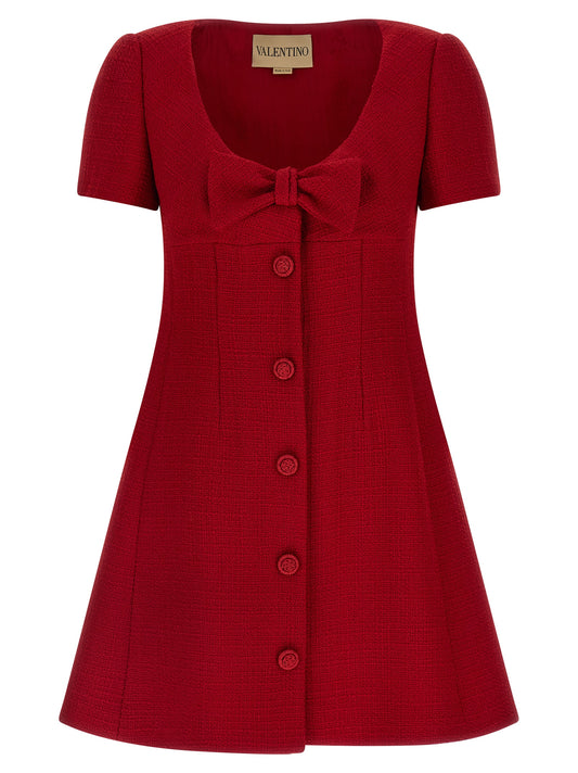 Multicolor Virgin Wool Short Dress