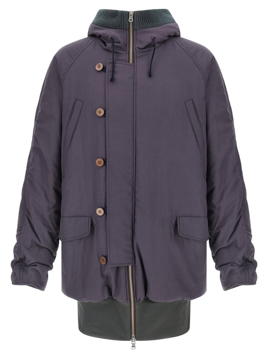 Purple Virgin Wool Parka