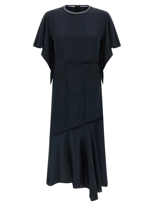 Blue Viscose Midi Dress