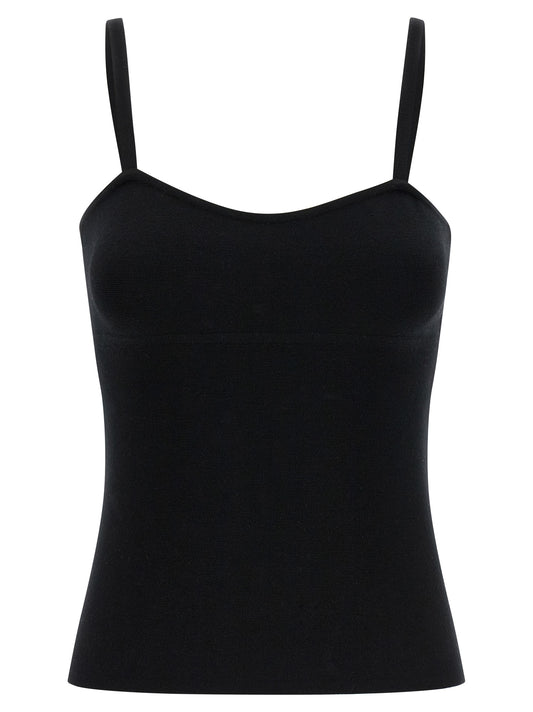 Black Virgin Wool Tank Tops