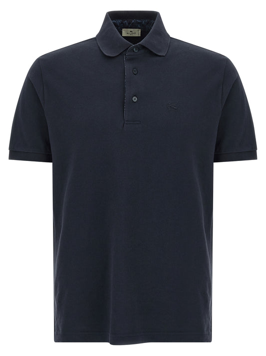 Blue Cotton Polo Shirt