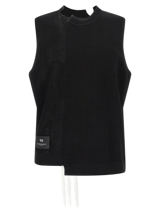 Black Rayon Sleeveless Jacket