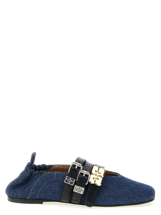 Blue Organic Cotton Ballet Flats