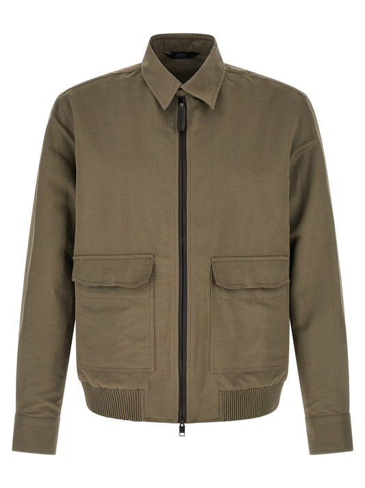 Bicolor Linen Full-Length Jacket