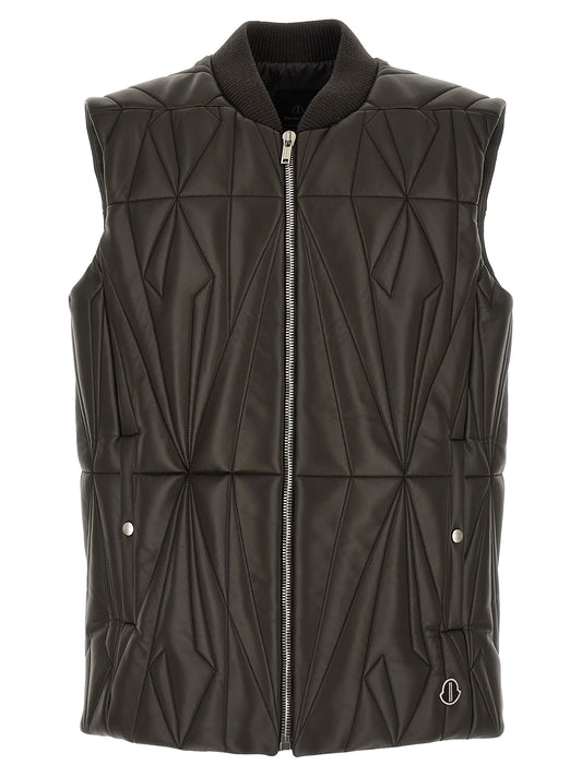 Brown Lamb Leather Sleeveless Jacket