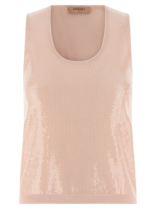 Multicolor Cotton Sleeveles T-Shirt