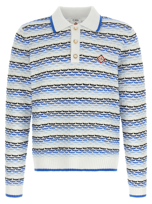 Blue Cotton Polo Shirt