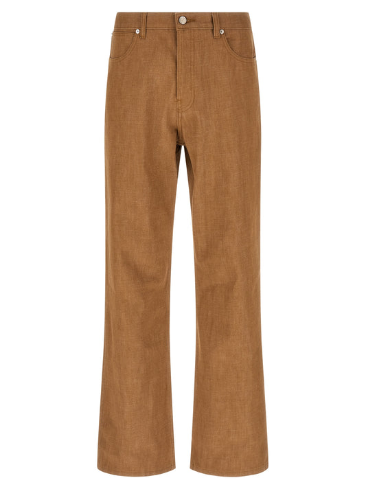 Brown Cotton Jeans Denim