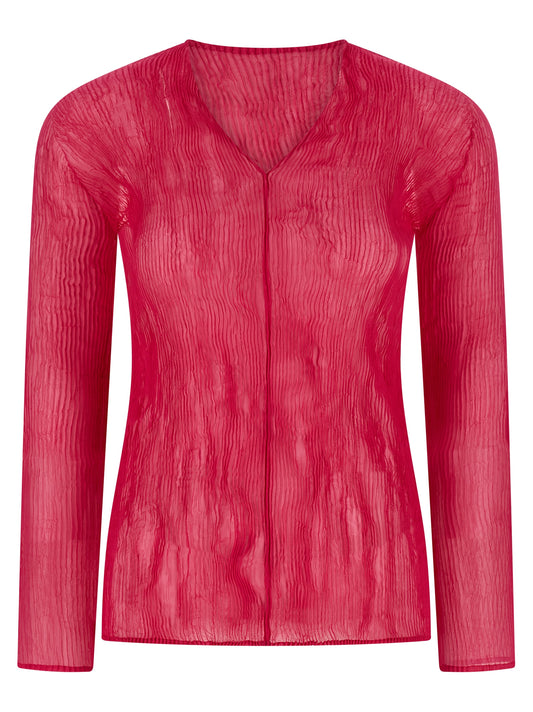 Fuchsia Polyester Shirt