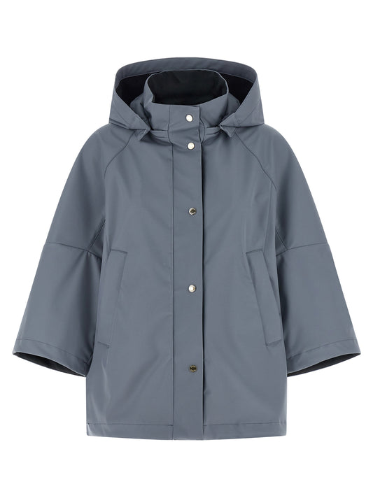 Blue Polyester Shell Jacket