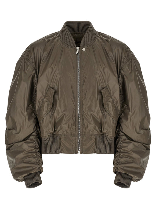 Gray Nylon Bomber