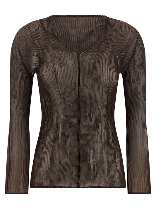 Brown Polyester Blouse