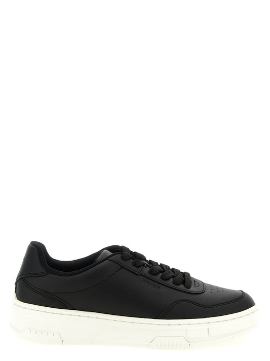 Black Polyester Low Top Sneakers