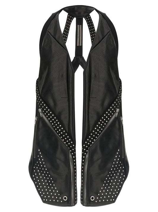 Black Bull Skin Sleeveless Jacket