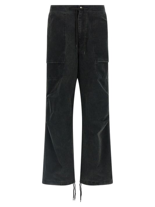 Black Cotton Cargo Pants