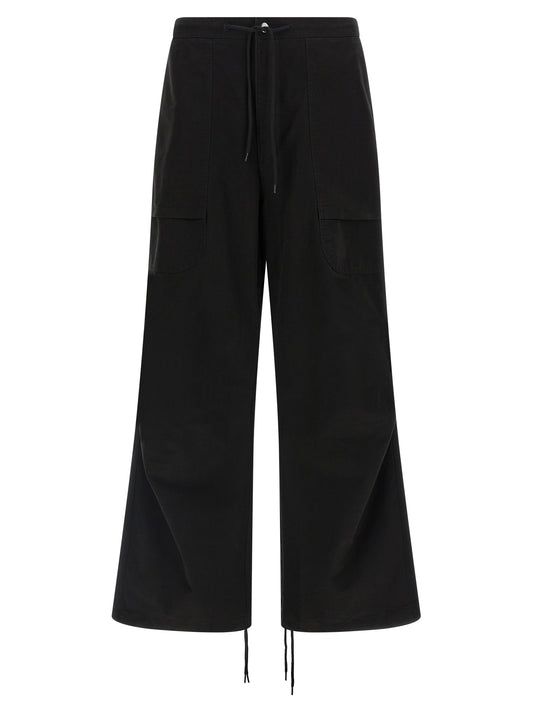 Black Cotton Cargo Pants