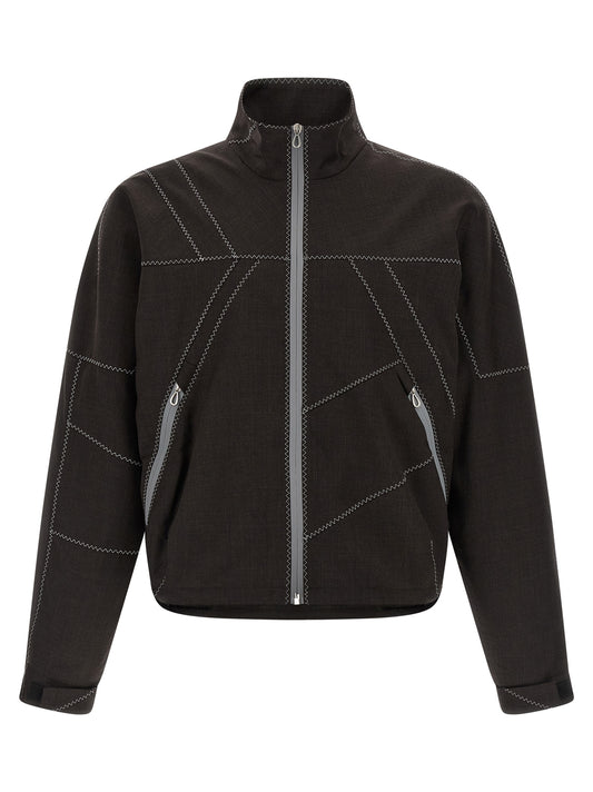 Brown Virgin Wool Full-Length Jacket
