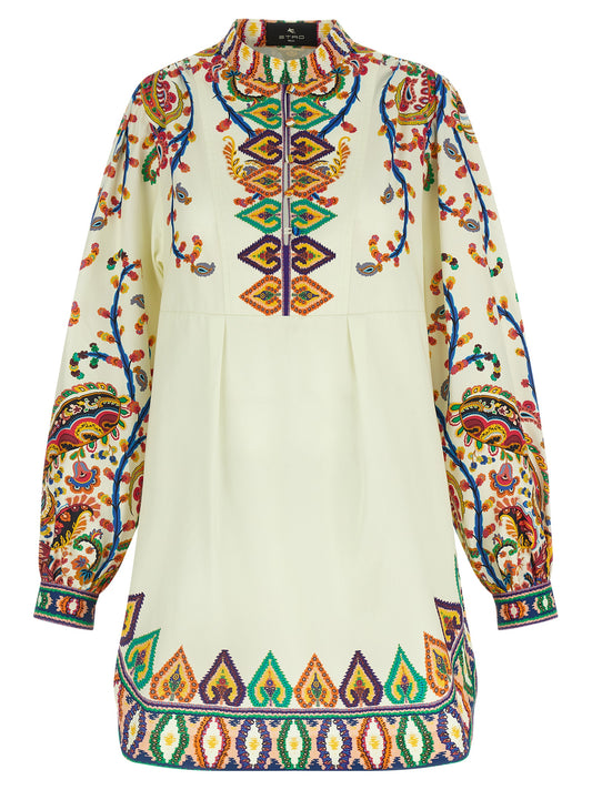 Multicolor Cotton Short Dress