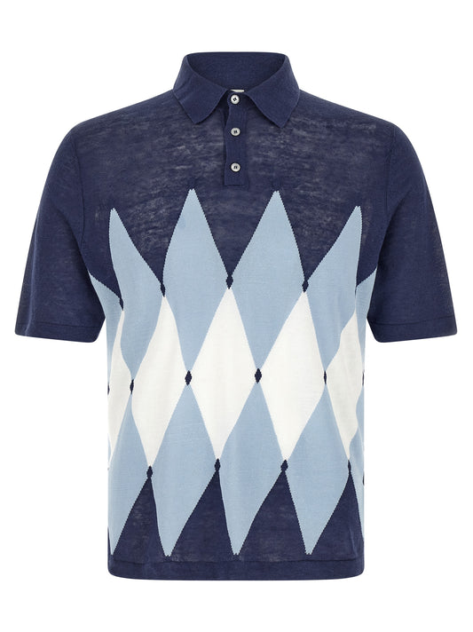 Blue Linen Polo Shirt