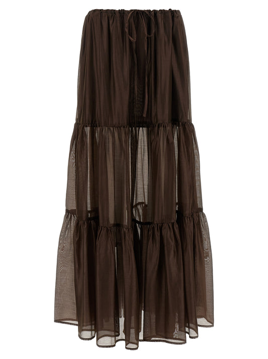 Brown Lycra Mini Skirt
