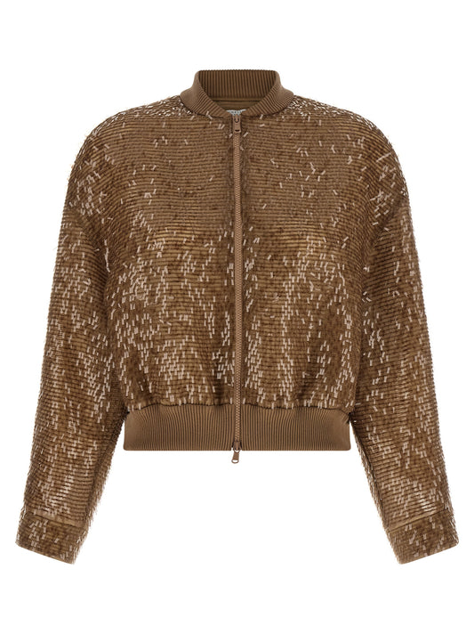 Brown Silk Cardigan