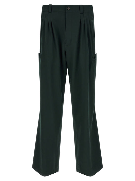 Bicolor Virgin Wool Casual Pants