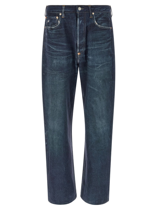 Blue Linen Jeans Denim