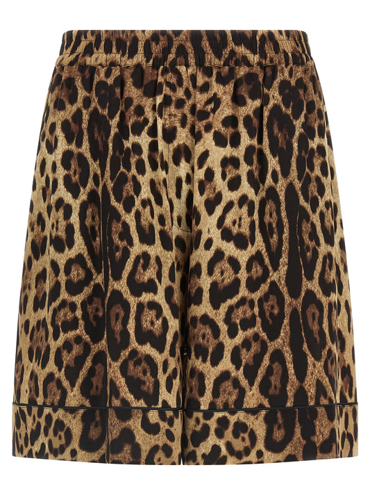 Brown Silk Bermuda Shorts