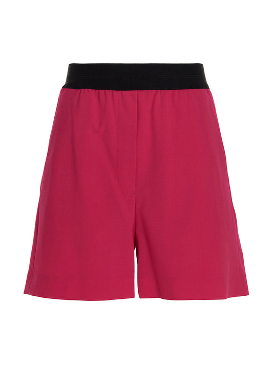 Fuchsia Virgin Wool Bermuda Shorts