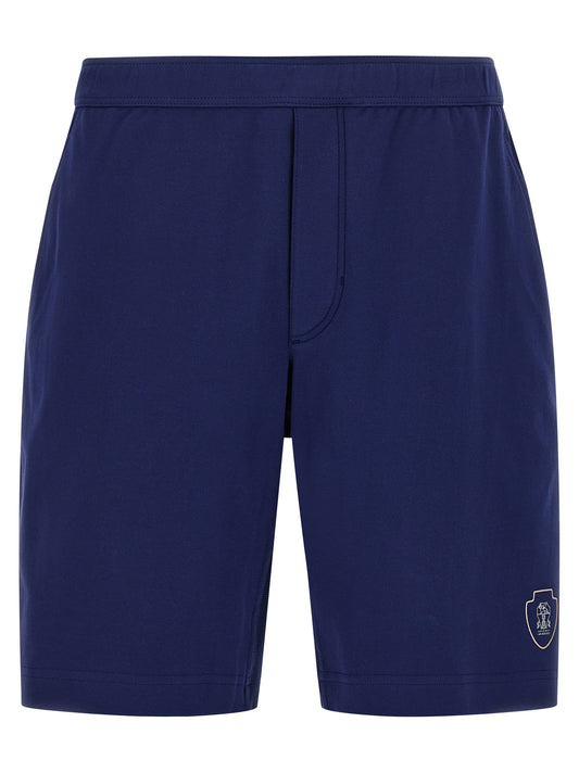 Blue Cotton Bermuda Shorts