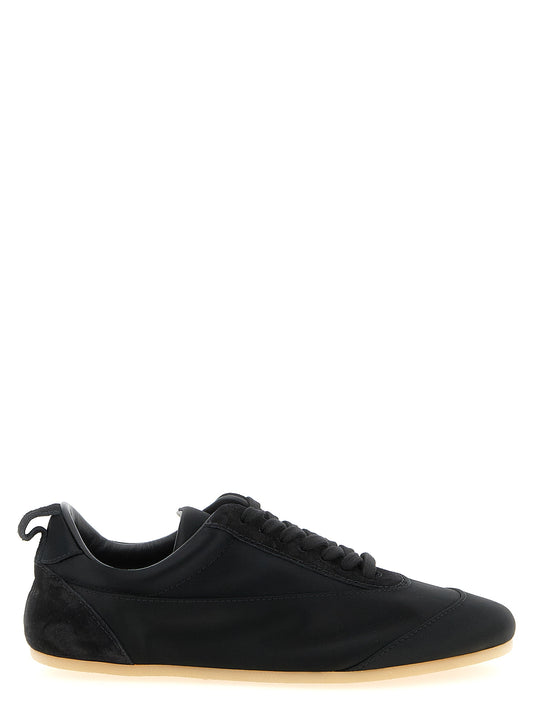 Black Cotton Low Top Sneakers