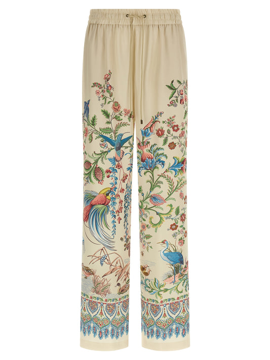 Beige Polyester Casual Pants