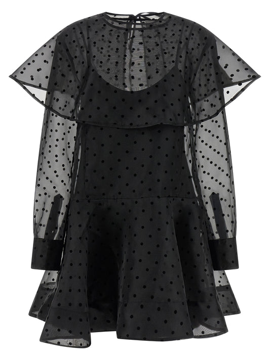 Black Recycled Polyester Short Dress