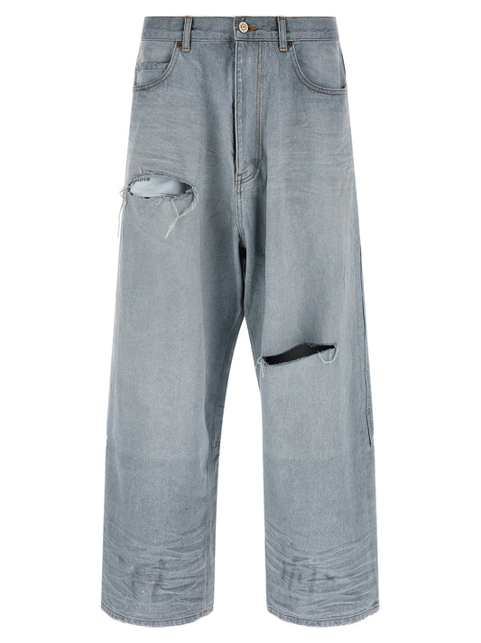 Blue Cotton Relaxed Fit Jeans