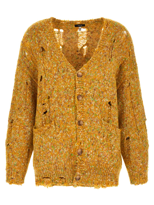 Bicolor Alpaca Leather Cardigan