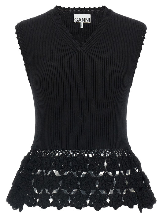 Black Organic Cotton Sleeveless Jacket