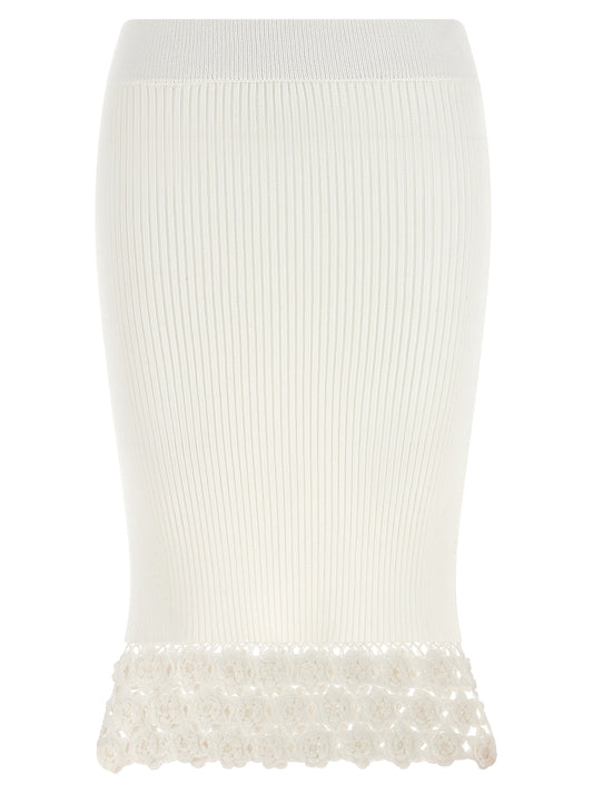 White Organic Cotton Midi Skirt